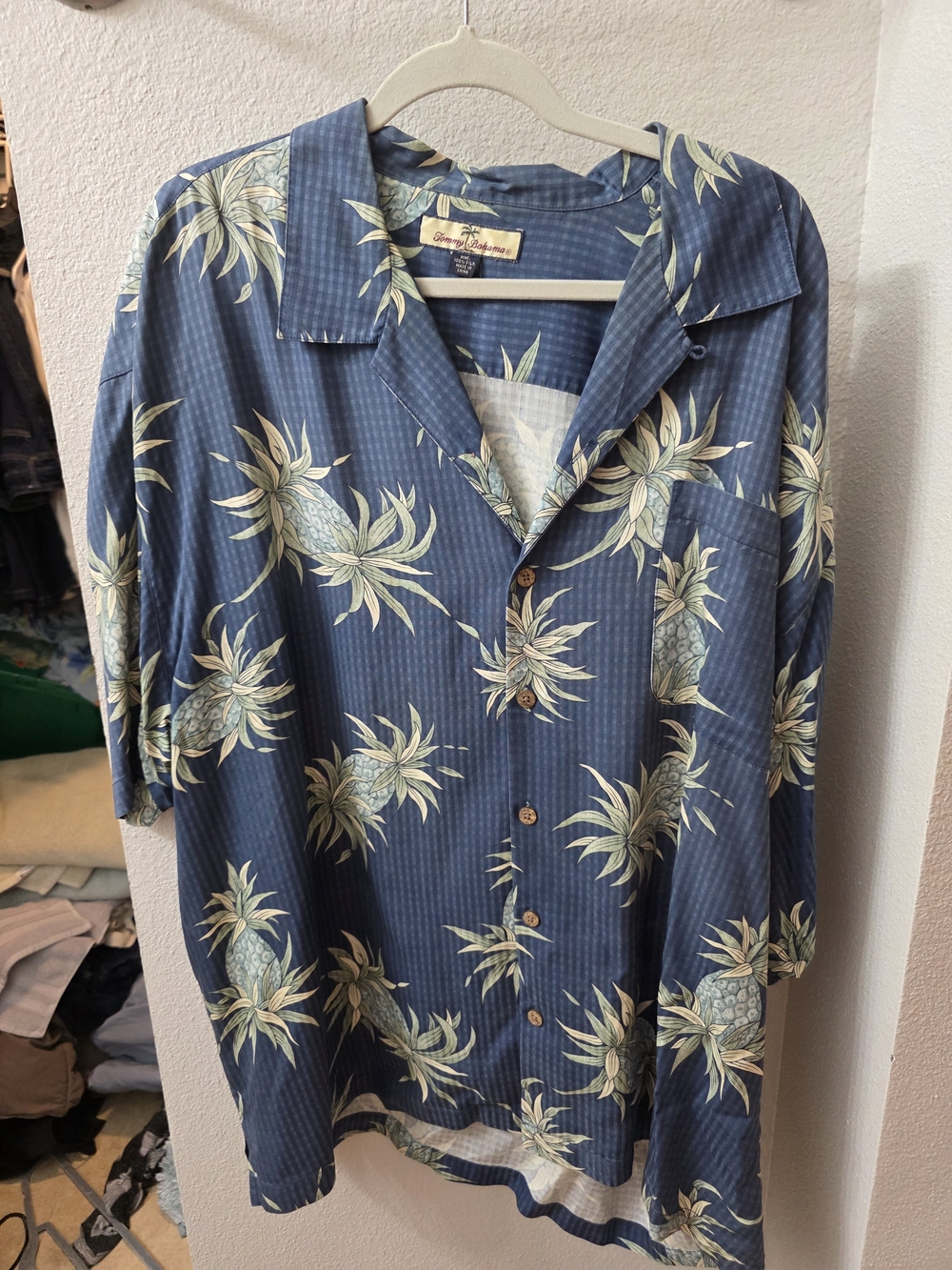 Tommy Bahama Blue Pineapple-Print Camp Shirt